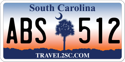 SC license plate ABS512