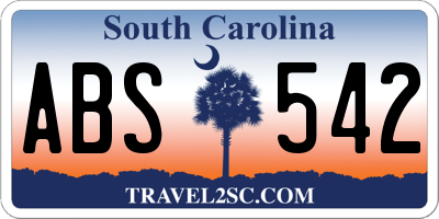 SC license plate ABS542