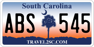 SC license plate ABS545