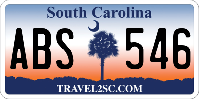 SC license plate ABS546