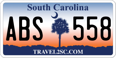 SC license plate ABS558
