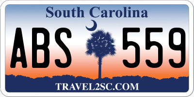 SC license plate ABS559