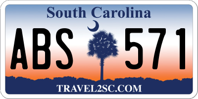 SC license plate ABS571