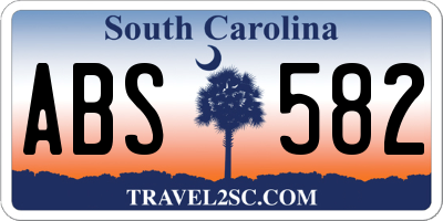 SC license plate ABS582
