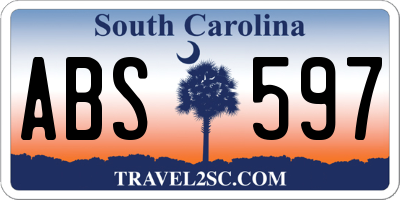 SC license plate ABS597