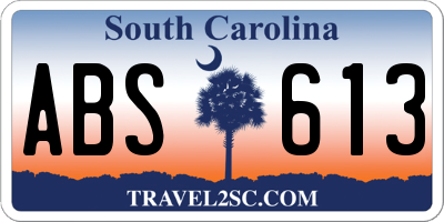 SC license plate ABS613