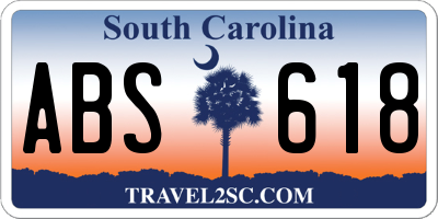 SC license plate ABS618