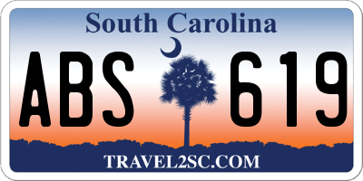 SC license plate ABS619