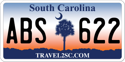 SC license plate ABS622