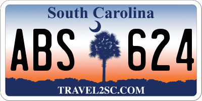 SC license plate ABS624