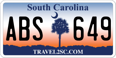 SC license plate ABS649