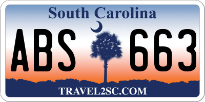 SC license plate ABS663