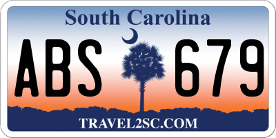 SC license plate ABS679