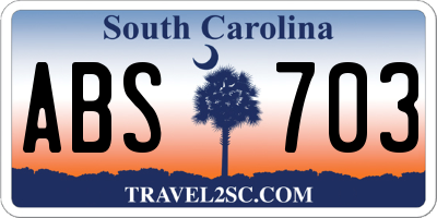 SC license plate ABS703