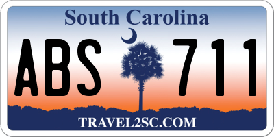 SC license plate ABS711