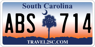 SC license plate ABS714