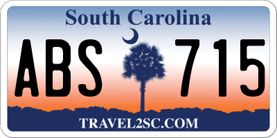 SC license plate ABS715
