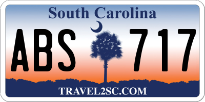 SC license plate ABS717