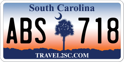 SC license plate ABS718
