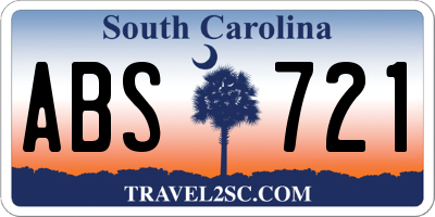 SC license plate ABS721