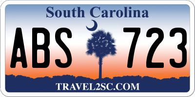 SC license plate ABS723
