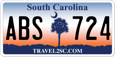 SC license plate ABS724