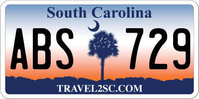 SC license plate ABS729