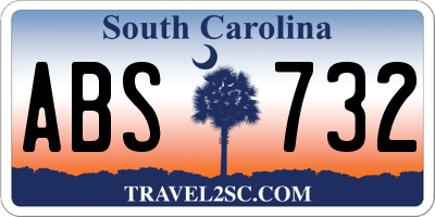 SC license plate ABS732
