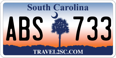 SC license plate ABS733