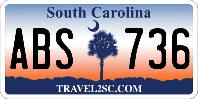 SC license plate ABS736