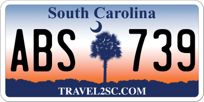 SC license plate ABS739