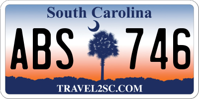 SC license plate ABS746