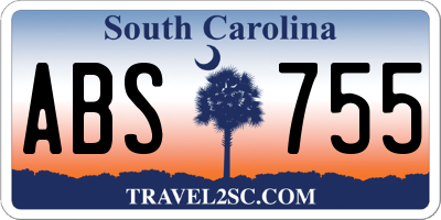 SC license plate ABS755