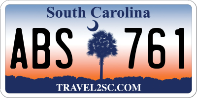 SC license plate ABS761