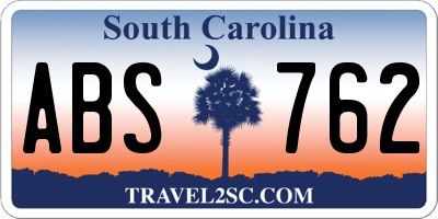 SC license plate ABS762