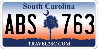 SC license plate ABS763