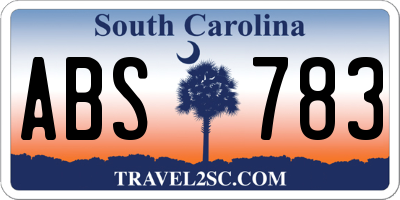 SC license plate ABS783