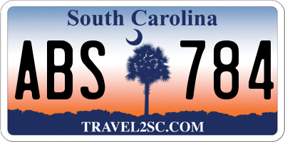 SC license plate ABS784