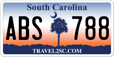 SC license plate ABS788