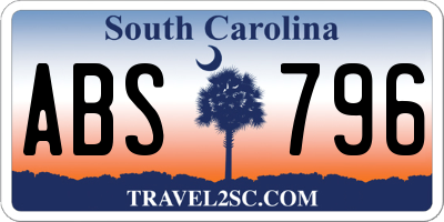 SC license plate ABS796