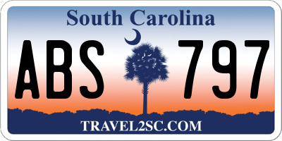 SC license plate ABS797