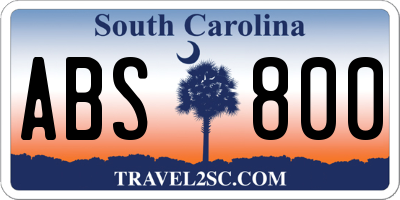 SC license plate ABS800