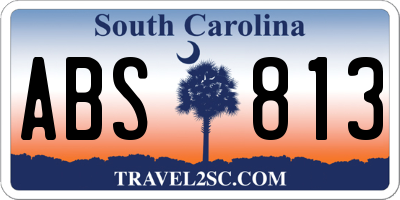 SC license plate ABS813