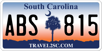 SC license plate ABS815