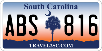SC license plate ABS816