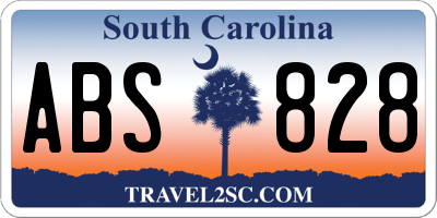 SC license plate ABS828