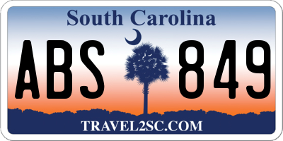 SC license plate ABS849