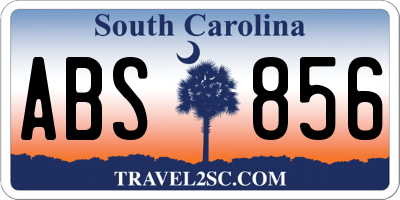 SC license plate ABS856