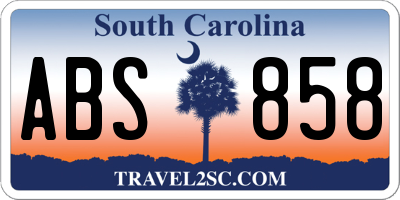 SC license plate ABS858