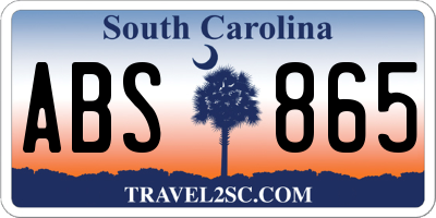 SC license plate ABS865